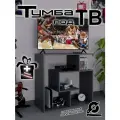Тумба под телевизор напольная, ЛДСП, черная, 75см x 30см x 60см