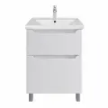 Тумба напольная Vannika Ancora 60 с умывальником Миранда 60 для ванной комнаты, белая