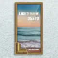 Рамка для фото 35х70 см, серия Light Frame, фоторамка багетная. Золото, Классический профиль 32х24 мм, Пластик