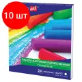 Комплект 10 шт, Пастель масляная художественная BRAUBERG ART CLASSIC, утолщенная, 24 цвета, круглое сечение, 181452