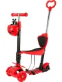 Самокат трехколесный FANNY 3в1 (светящиеся колеса 120/96 мм, нагрузка до 40 кг) красный