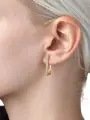 Серьги Greenbird, фианит, желтый