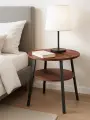 Журнальный столик круглый, прикроватный, деревянный, D 53 см