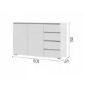 Комод Хелен КМ-06 - 4 ящика (1502х958х460) цвет Белый от фабрики Стендмебель