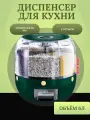 Контейнер диспенсер для круп органайзер сыпучих продуктов, круглый