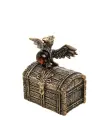 Фигурка Сундук с попугаем (латунь, янтарь) A2038362 Народные промыслы, Латунь, янтарь
