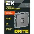 BRITE Розетка компьютерная RJ45 кат.5E РК10-БрС сталь IEK
