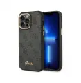Guess для iPhone 14 Pro чехол PU 4G Script metal logo Hard Black