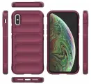 Противоударный чехол Flexible Case для iPhone X / XS бордовый