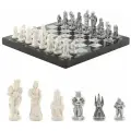 Сувенирные шахматы Средневековье камень мрамор змеевик 40х40 см 119963