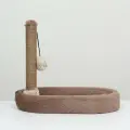 Лежанка с когеточкой Пижон, овальная, 55 х 36 х 47см, пушистый мех, джут, коричневая 9519772