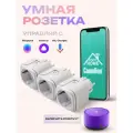 Розетка умная Camelion Smart Home, Wi-Fi, защита, 16А, 4000Вт, 3шт в упаковке