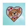 Набор для вышивания Mill Hill #MH182315 Puppy Love (Щенячья любовь), Счетный крест, 7 x 7 см