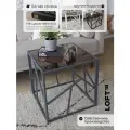 Стол LOFT18 КУБ, журнальный, стеклянный, металлический, Серый/Графит, 50 см x 50 см
