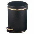 Мусорное ведро Geralis PUNTO V-PBG-B, экокожа, с педальным механизмом, 5 л, чёрное
