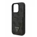 Guess для iPhone 16 Pro чехол PU 4G Double cardslot Triangle metal logo Hard Black