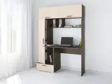 Компьютерный стол Квартет-11, ЛДСП, с левой тумбой и ящиком цвет Венге/Дуб молочный