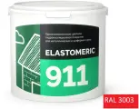Гидроизоляционная мастика 3кг Elastomeric 911 - гидроизоляция для кровли и окраски металлических крыш. Жидкая резина для кровли - водонепроницаемый герметик для ремонта крыши, подарок ELASTOMERIC CHIPS 7x7см, RAL 3003 красный рубин