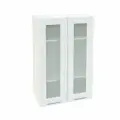 Кухонный шкаф навесной, Кухня Валерия, ШВ609 со стеклом, Белый / Белый металл глянец