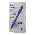 Гелевые ручки Pentel Energel, черный корпус, диаметр 0,7 мм, BL417-CX, синие, 12 шт