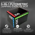 Упражнение для прыжков в пенопластовом плиометрическом боксе с тренажером для прыжков 76x51x61cm