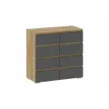 Комод для одежды Нонтон Инта, 100.2x46x95,8 см, Дуб Золотой / Графит серый