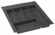 Лоток для столовых приборов в ящик 500 мм пластмасса антрацит (серый)