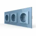 Розетка электрическая 16A, 3 поста, цвет синий LIVOLO ORIGINAL