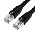 Кабель для интернета PROF LSZH S/FTP cat.8 40 Гбит/с RJ45 LAN high speed контакты 24K GOLD (GCR-LNC800) черный 15.0м