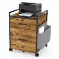 Тумба EUREKA ERK-HORB-US, на колесах, коричневый/серый