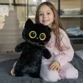 Мягкая игрушка котик обнимашка черный 50 см