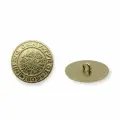 64421 Пуговица 'Герб' 35L (22мм) на ножке, цветной металл, золото, 24 шт