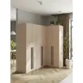 Угловой шкаф для одежды распашной с ящиками, Принцесса Мелания, Кашемир, 2200х2100х1300мм