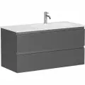 Тумба под раковину SANCOS Folk (995х445х500) подвесная,2 ящика, раковина справа, Grey soft FL100RGS