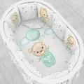 Комплект постельного белья для новорожденных Globex Мишка на шаре 100% хлопок бирюзовый