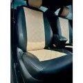 Комплект чехлов для Skoda Rapid (40/60) VW Polo с 20г. (без заднего подлокотника). Экокожа, ромб, черный, бежевый.