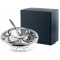 Набор серебряная икорница Триумфальная с ложкой и футляром АргентА