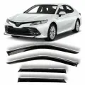Хромированные дефлекторы боковых стекол Cobra Tuning на Toyota Camry (XV70) 8 VIII Sd 2018 - н. в. - Хром ветровики боковых окон для Тойота Камри ХВ70 VIII Седан 2018 - н. в.