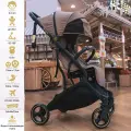 Коляска для новорожденных детей прогулочная Danki Prime легкая складная трость для путешествий с ребенком 0+, цвет Кофейный до 20 кг
