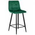 Стул полубарный Dobrin OLIVIA (черные матовые ножки, зелёный велюр (108-64))