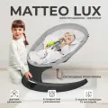Электрокачели для новорожденных Sweet Baby Matteo Lux Black Grey, с регулируемой спинкой