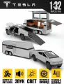 Масштабная модель Tesla с прицепом авто дом 35 см световые и звуковые эффекты