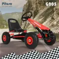 Веломобиль детский педальный, картинг Pituso G205, надувные колеса, ручной тормоз, регулировка сиденья, цвет красный