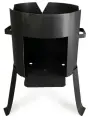 Печь (учаг) для казана Crazy Chef, сталь, 8 л, разборная, дрова/уголь, черная