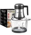 Кухонный измельчитель чоппер SOKANY SK-7026 серебристый, 800 Вт 3 л