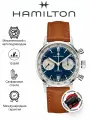 Наручные часы Hamilton, синий, коричневый, серебряный