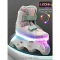 Ролики Amarobaby Wish с подсветкой, розовый/зеленый, размер 31-32