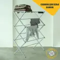 Сушилка для белья напольная складная 100х78х37 см, металл, серая