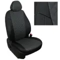 Комплект авточехлов Автопилот Nissan Almera III (G15) 40/60 с 13-18 гг. Экокожа ромб (Черный + Темно-серый)