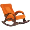 Кресло-качалка Симфония 58х110х90, оранжевый, велюр, античный дуб, 150 кг